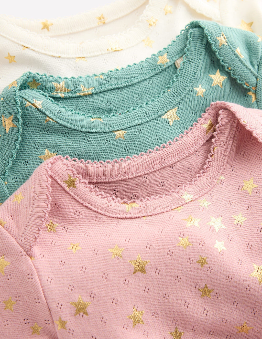 3-pack Pointelle Bodies-Multi Foil Stars